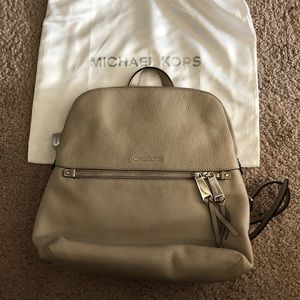MK Rhea Medium Slim Leather Backpack